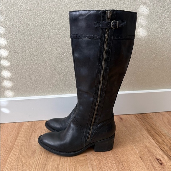 Born Shoes - Born Leather Black Knee High Boots Size 7.5